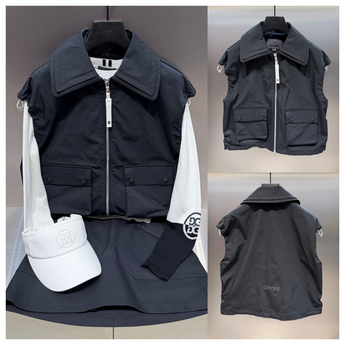 G/FORE 26 S/S 신상 여성 집업 카라 민소매 베스트