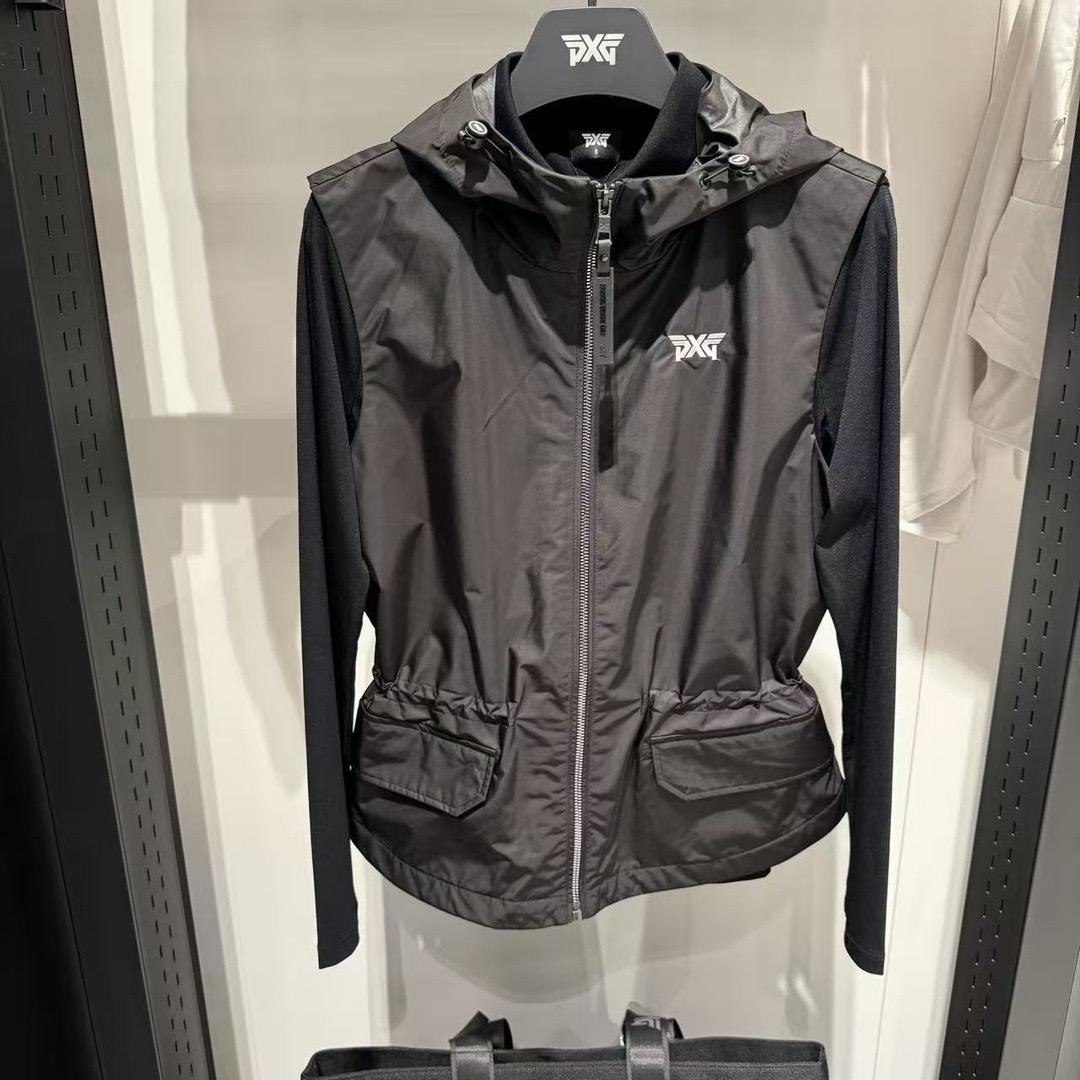 PXG 봄·여름 여성 지퍼 후드 베스트